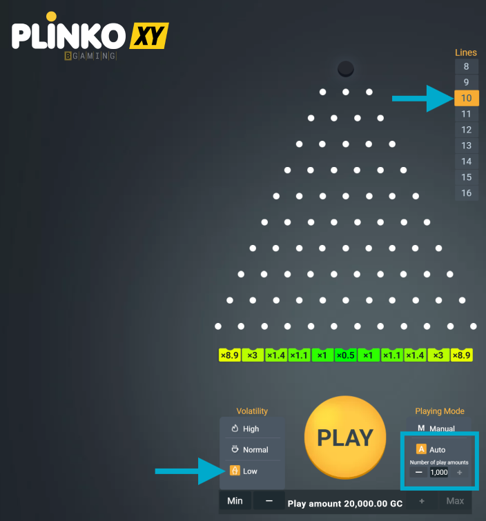 Plinko XY Settings