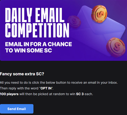 WoW Vegas Daily Email Competition